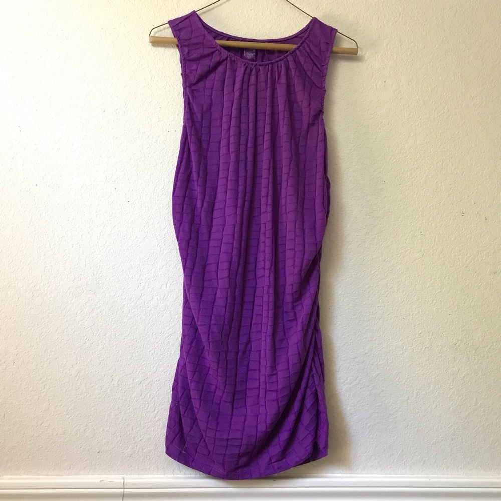 Vintage Calvin Klein side ruched textured dress L